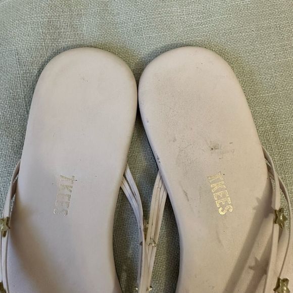 TKEES Duo Stars Flip Flop Sandals in Blush Pink Cowhide Leather - Picture 8 of 10